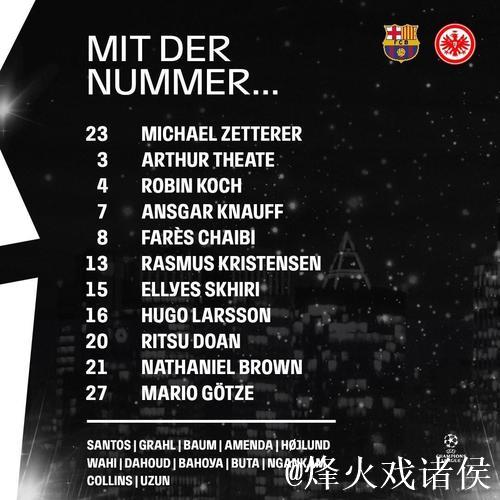 亚马尔、莱万、拉菲尼亚领衔巴萨对阵法兰克福首发阵容 亚马尔、莱万、拉菲尼亚领衔巴萨对阵法兰克福首发阵容